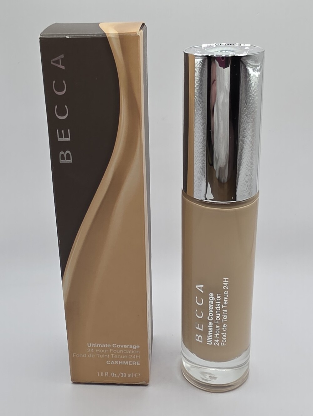 Becca Ultimate Coverage 24 Hour Foundation in Cashmere New in Box Full Size 30mL